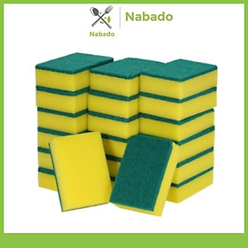 Mua Miếng cọ rửa chén bát xanh vàng tiện dụng Miếng bọt biển cọ rửa xoong nồi