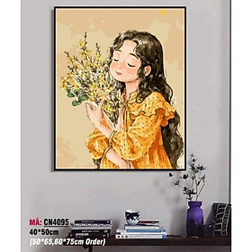 Mua Tranh tự tô sơn dầu số hóa -Tranh Cô gái
