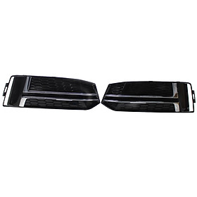2PCS Front Lower Bumper Fog Light Grille Cover Chrome Plated Left & Right Replacement for AUDI A4 B9 2017 2018