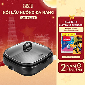 Mua Nồi lẩu điện đa năng  nướng lẩu 2in1 Lebenlang LBTT6288  1650W  4l  bảo hành 2 năm - hàng chính hãng