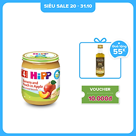 Dinh dưỡng đóng lọ ăn dặm Chuối Đào Táo HiPP Organic 125g