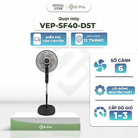 Quạt đứng VEP-SF40-D5T - 3 chế độ gió linh hoạt - kết cấu 6 cánh thổi mát diện rộng