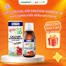 TPBVSK Special Kid Calcium Vitamin D - Bổ sung Canxi và Vitamin D giúp xương, răng chắc khỏe - Giúp con cao lớn hơn (125ml) [Siro – Nhập khẩu Pháp]