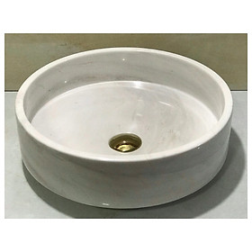 Mua LAVABO ĐẶT BÀN ĐÁ ĐÁ TỰ NHIÊN TRÒN VÁT LÒNG MÀU TRẮNG SỮA TSVM10