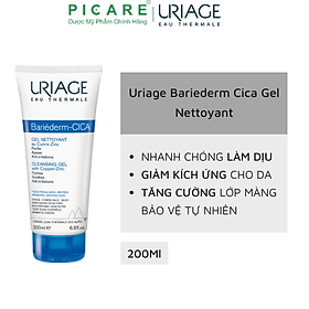 Gel làm sạch dành cho da kích ứng Uriage Bariederm Cica Gel Nettoyant 200ml