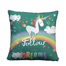 Gối vuông Kỳ lân follow your dreams - GVAA093