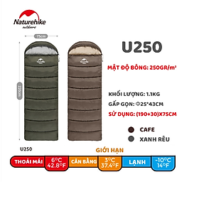 Túi ngủ đơn siêu nhẹ có mũ NatureHike NH20MSD07