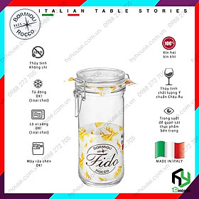 [ITALY] Hũ thủy tinh nắp cài FIDO thân cao 1000ml đựng ngũ cốc, đồ khô, đựng hạt - Bormioli Rocco