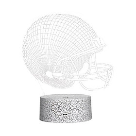 3D Helmet Led Night Light Illusion Lamp Color Changing Lights Bedside Table Desk Lamp with Touching & Remote Control for Kids Gift