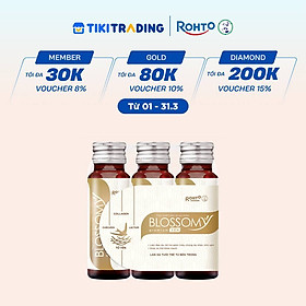 Nước uống collagen tổ yến giúp đẹp da, tăng cường sức khỏe Blossomy Premium lốc 3 chai x 50ml