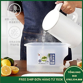 Bình Nước 3,5 Lít Có Vòi Bình Nước Có Vòi Để Tủ Lạnh Tiện Dụng Bằng Nhựa Pp Cao Cấp Bình Đựng Nước Không Mùi Tiện Lợi - Free Ship Toàn Quốc