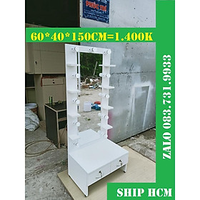 Bàn trang điểm bệt gương vcao/2 kệ/có đèn