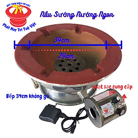 Bếp lẩu nướng than hoa mini tiện dụng có quạt gió Trí Việt đủ kích cở loại phẳng 