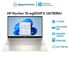 Hình ảnh Laptop HP Pavilion 15-eg2034TX 6K780PA i7-1255U | 8GB | 512GB | VGA MX550 2GB | 15.6' FHD Hàng chính hãng