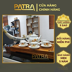 Mua Bộ ấm chén uống trà cao cấp   bộ ấm trà Bát Tràng - mai vàng phú quý