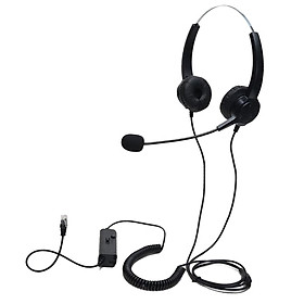 Handsfree Call Center Noise Canceling Binaural Headset RJ9 with Microphone
