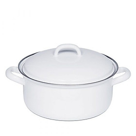 Nồi Dáng Thấp Kèm Nắp RIESS WEISS 0131-033 22cm 3L Trắng hàng chính hãng