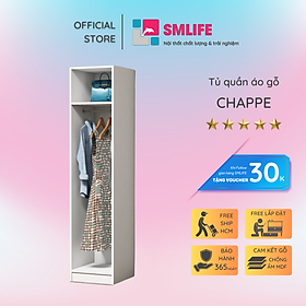 Tủ quần áo gỗ hiện đại SMLIFE Chappe | Gỗ MDF dày 17mm chống ẩm | D40xR45xC180cm