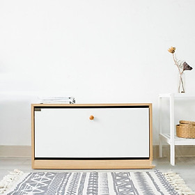 Mua Tủ giày thông minh 3 tầng mẫu mới 2021 màu sồi phối trắng Dài 80cm