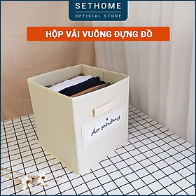 Mua Hộp vải đựng quần áo vuông SETHOME đa năng giỏ đựng đồ lót sách vở đồ cá nhân thùng đựng mỹ phẩm cao cấp dễ dang gấp gọn