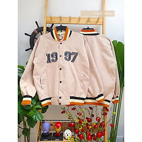 Áo Jacket Bombers 1997/ Áo Khoác KAKI Bomber Nhung Gân 1997 Áo Đẹp Như Ảnh Form rộng Unisex Nam Nữ Couple