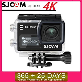 SJCAM SJ6 Legend 2' Màn hình cảm ứng Mũ bảo hiểm hành động từ xa Camera thể thao DV Chống nước 4K 24FPS NTK96660 RAW w/Màn hình phía trước Màu sắc: Đen