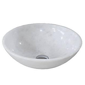 Mua LAVABO ĐẶT BÀN ĐÁ ĐÁ TỰ NHIÊN TRÒN MỎNG MÀU TRẮNG PHA LÊ BST33
