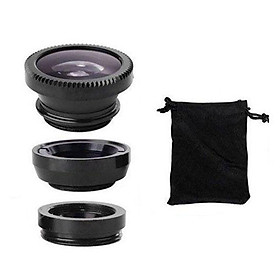 Bộ Dụng Cụ Ống Kính Góc Rộng 3in1 Cho Điện Thoại Và Máy Tính Bảng