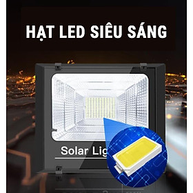 Đèn led pha năng lượng mặt trời 300w IP67 có remote tấm pin rời dây dài 5m 