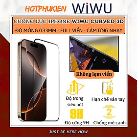 Dán kính cường lực 3D Full màn hình không lẹm viền cho iPhone 16 15 14 13 Pro Max / 16E 15 14 Plus hiệu WIWU Curved 3D -  Chống Trầy, Cảm Ứng Mượt, Phủ nano chống bẩm - Hàng nhập khẩu - iPhone 16 / 15 / 14 Pro