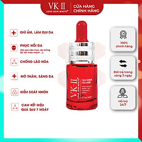 Hình ảnh Tinh chất dưỡng phục hồi da mỏng đỏ, dị ứng VK-II Love Skin White Face Serum Collagen 15ml