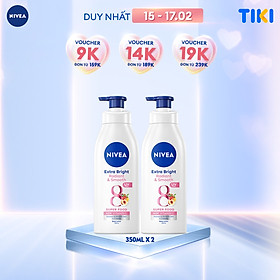 Bộ đôi Sữa Dưỡng Thể NIVEA 8 Super Fooods Dưỡng Sáng Da | Mịn Da (350 ml) - 98413