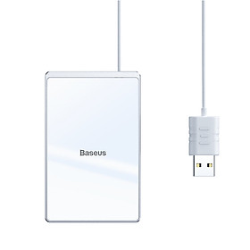 Đế sạc nhanh không dây siêu mỏng Baseus Card Ultra-thin Wireless Charger (15W, 0.3cm Portable Card Design, Qi Wireless Quick Charger with USB cable 1m) - Hàng chính hãng