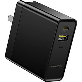 Adapter Sạc 2 Cổng Pisen Pro Tích Hợp USB Type-C Hỗ Trợ Sạc Nhanh PD Power Delivery 45W và Quick Charge 36W - Hàng Chính Hãng