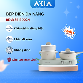 Mua Bếp điện đa năng Bear SB-BD02N - Đi kèm 2 nồi  Điều chỉnh nhiệt độ độc lập - Bản Tiếng Anh - Hàng chính hãng