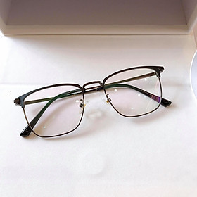 Kính Mắt vuông Kim loại Hàn Quốc cao cấp cho Nam và nữ (53-18-145)