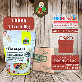 Combo 5 Bịch Yến Mạch Úc Tươi Mr Johnny 500g - Cho người ăn kiêng, giảm cân - Cán mỏng - Rolled Oat (Vàng)