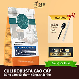 Cà phê rang xay nguyên chất Culi robusta E-SKY Coffee cafe pha phin 250g