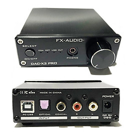 FX-Audio DAC-X3 Pro Bộ Giải Mã Khuếch Đại Âm Thanh 24BIT/192Khz Cổng Coaxial - USB PC - Optical - Kèm Nguồn - Hàng Chính Hãng