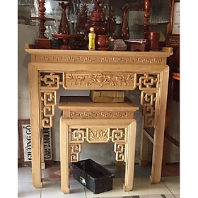 Mua Bộ bàn thờ mẹ con gỗ sồi-mẫu triện sen MS 10
