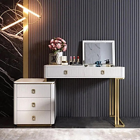 Mua Bộ bàn trang điểm  mặt bàn nâng lật kết hợp bàn làm việc  chân inox mạ titan  có 5 ngăn kéo - EL-TD27