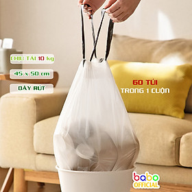 Combo 4 cuộn Túi Rác Dây Rút mỗi cuộn 60 túi Rác Di Động đựng Rác Nhà Bếp Lớn Cực Dày