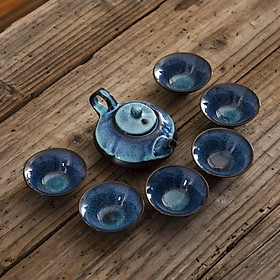 Mua Bộ Ấm Chén Pha Trà Tử Sa Tráng Men Hỏa Biến Sang Trọng Tinh Tế