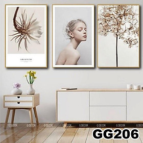 Mua Tranh treo tường canvas 3 bức phong cách hiện đại Bắc Âu 206  tranh decor trang trí phòng khách  phòng ngủ  phòng ăn