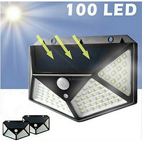 Mua Đèn led năng lượng mặt trời cảm biến chuyển động siêu sáng 100 led chống nước hiệu quả