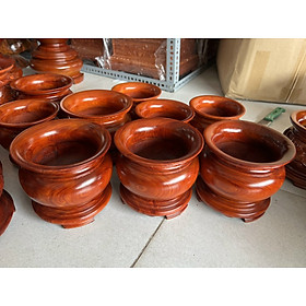 Bát nhang - lư hương gỗ hương nguyên khối ngang 15cm
