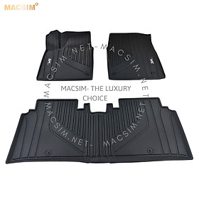 Thảm lót sàn xe ô tô cao cấp KIA EV6 nhãn hiệu Macsim 3W - chất liệu nhựa TPE đúc khuôn cao cấp - màu đen