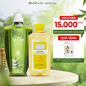 BỘ ĐÔI SỮA TẮM NGỪA MỤN LƯNG ELDAS 550ML VÀ SỮA TẮM NƯỚC HOA NHẬT BẢN MALANAONE LƯU HƯƠNG BỀN LÂU 6H 330ML