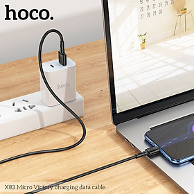 Dây sạc nhanh Hoco X83, hỗ trợ sạc nhanh 3A, truyền dữ liệu nhanh, chất liệu PVC chống cháy dây dài 1m Hoco Mall VietNam hàng chính hãng