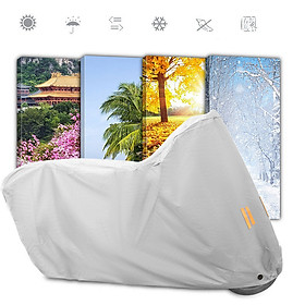 Bạt trùm xe máy, áo trùm xe vải dù 2 lớp cao cấp kích thước (DxRxC) 225 x 105 x 125cm che vừa vặn tất cả các loại xe máy